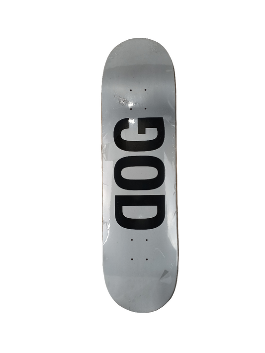 Dog White Black Letters Size 8.5" Skateboard Deck