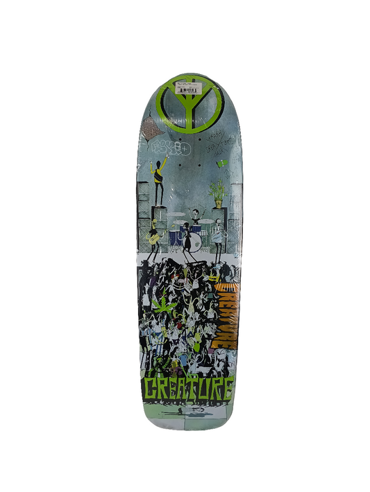 Creature Trash Talk Green Black Multicolor Size 9.2" X 31.75" Shaped Vintage NOS Deck 107/500