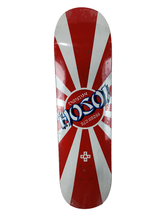 Black Label Christian Hosoi Red Kross Sun Shine Graphic White Red Size 8.25 Skateboard Deck