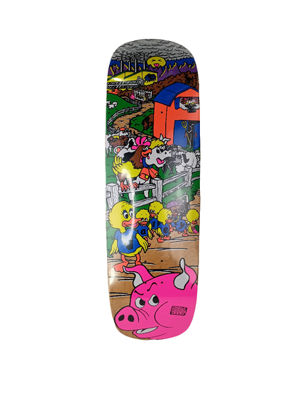 Elephant Skateboards Weapons Of Mass Creation Barnyard Green White Pink Size 8.5 Vintage NOS Deck