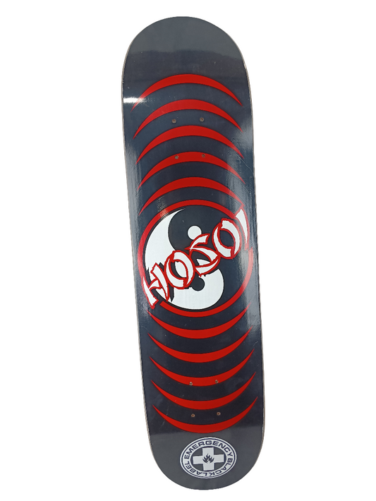 Black Label Christian Hosoi Yin Yang Graphic Black Red White Size 8 Skateboard Deck