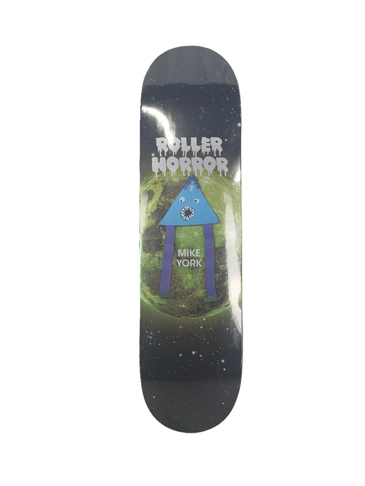 Roller Horror Mike York Triangle Man Green Earth Black Multi Size 8.25" Vintage NOS Deck