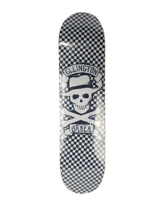 Baker Erik Ellington Checkers White Black Size 7.8" Vintage NOS Deck