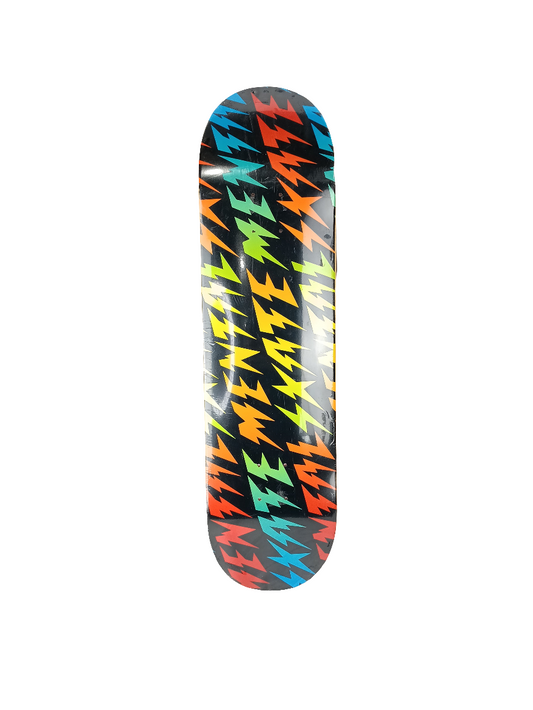 Skate Mental Lightning Bolts All Over Black Multi Size 8.25 Vintage NOS Deck