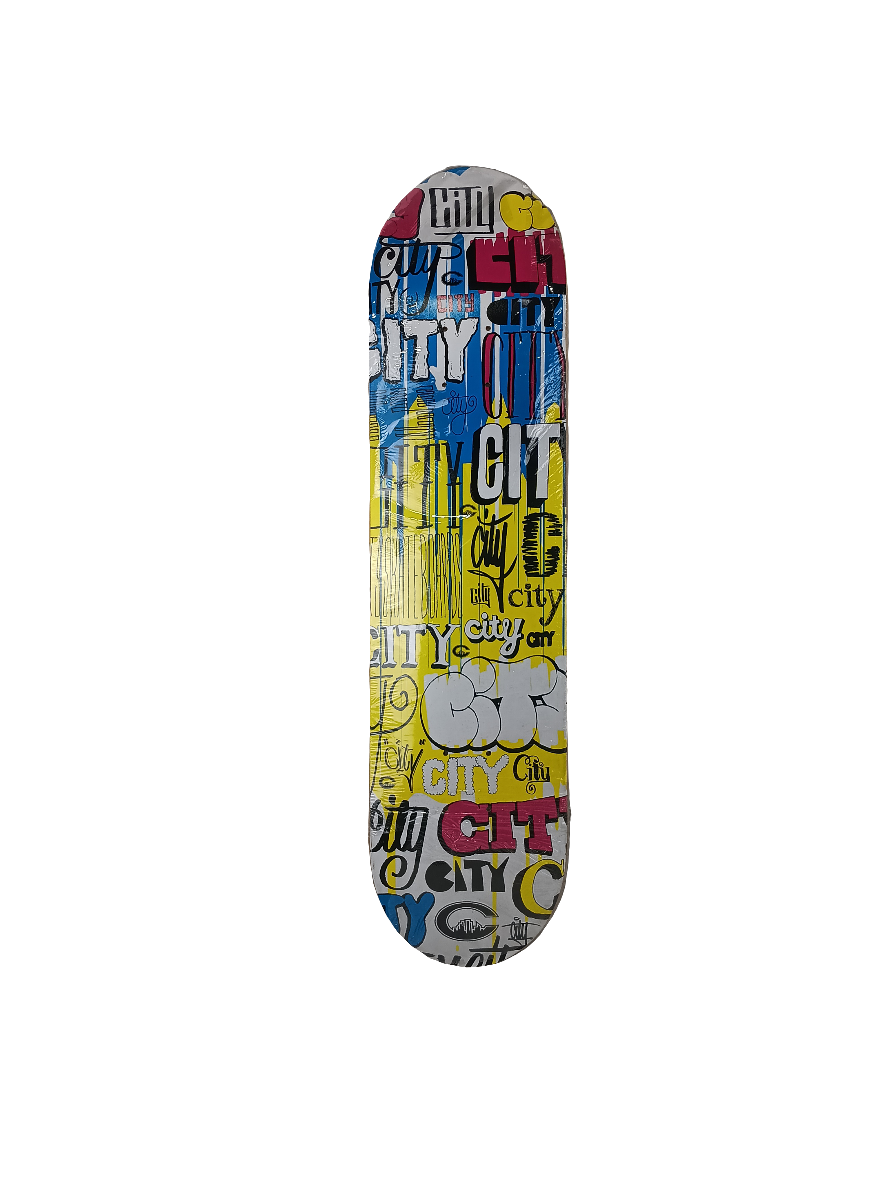 City Skateboards City Graffiti Handstyles Size 7.8" Vintage NOS Deck