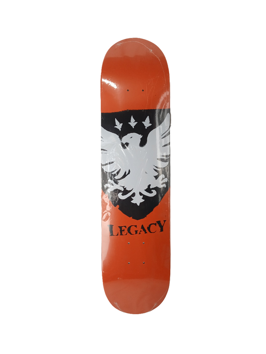 Legacy Team Bird Orange Black White Size 7.635" Vintage NOS Deck