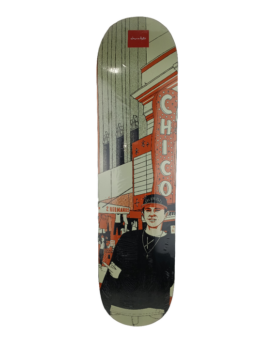 Chocolate Chico Brenes City Tan Black Orange 7.58" Vintage NOS Deck