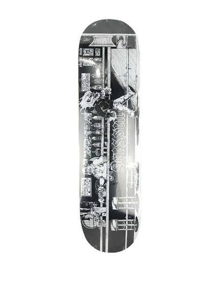 Skater Made Eric Dressen 1st Guest Pro Model Bar Graphic Black White Size 8.4" Vintage NOS Deck