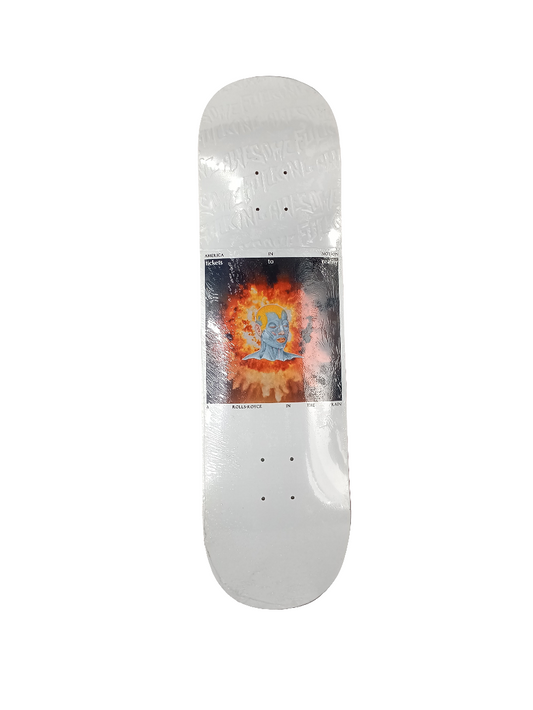 Fucking Awesome Kevin Bradley Tickets To Reality White Dipped Embossed Orange Blue Size 8.38" X 31.85 Vintage NOS Deck