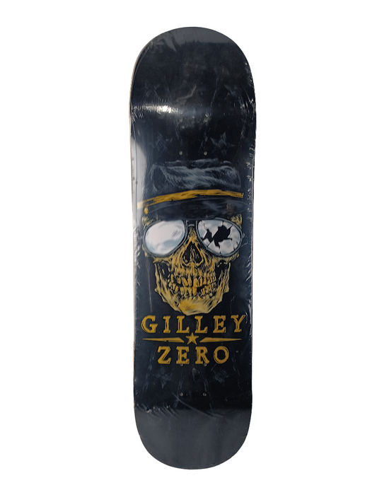 Zero Ben Gilley Soldier Skull Black Yellow Gold 8.4" Vintage NOS Deck