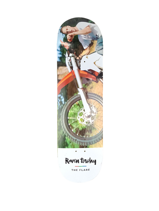 Chocolate X Lakai Raven Tershy The Flare Dirtbike Multicolor Size 8.5 Vintage NOS Deck