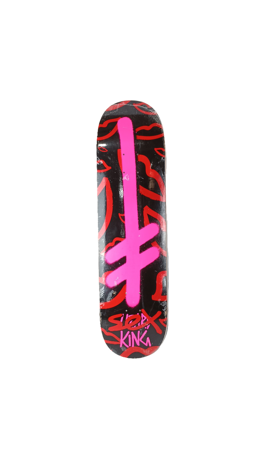 Deathwish Lizard King Sex Graphic Neon Pink/Black/Red Size 8.4 Vintage NOS Deck
