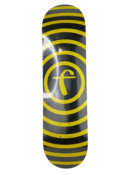 Foundation F Logo Carbon Fiber Graphic Black Yellow Size 8 skateboard Deck