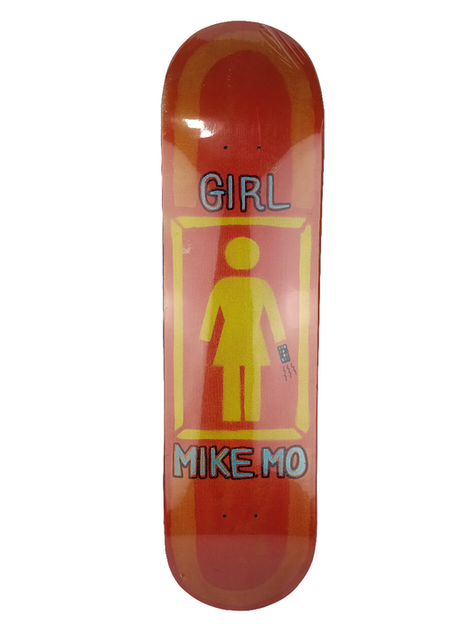 Girl Mike Mo Girl With Cell Phone Graphic Orange Yellow Size 8.125 Skateboard Deck