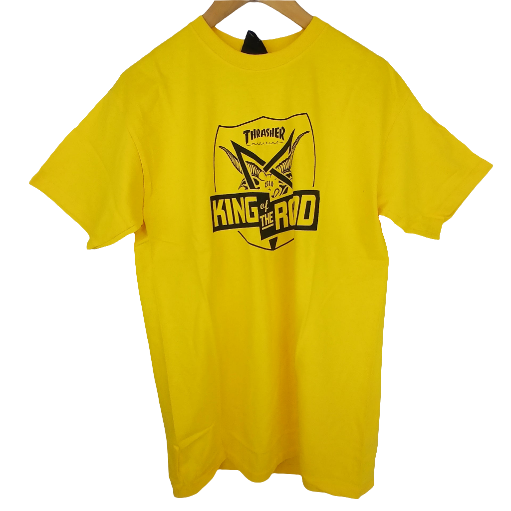 Thrasher King Of The Road 2010 Black Yellow Mens Size Medium S/s Shirt