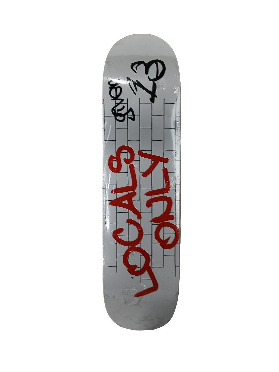 Given 13 Locals Only White Black Red Size 8 Skateboard Deck