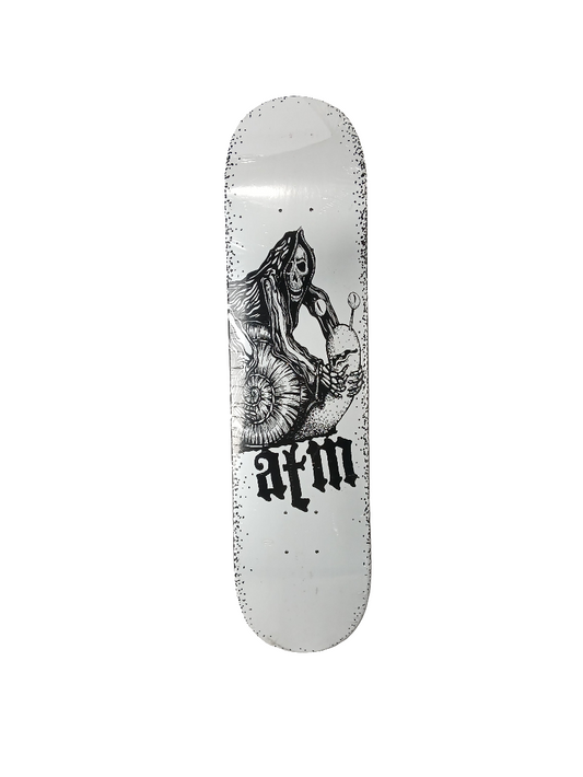 ATM Click Reaper Snail Black White Size 7.625" Vintage NOS Deck