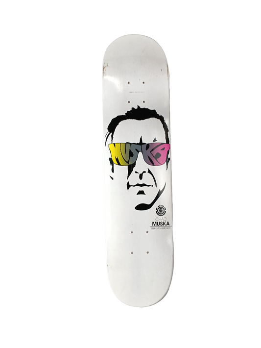 Element Chad Muska Shades White Dip Pink Yellow Fade Size 7.5 Vintage NOS Deck