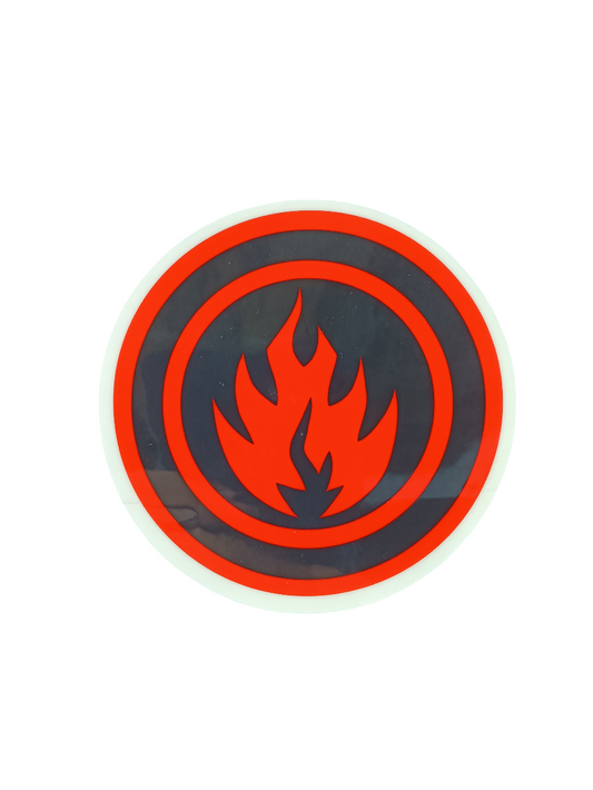 Black Label OG Flame Logo Clear Red Black Size 3.3 X 3.3 Inch Vintage NOS Circle Sticker