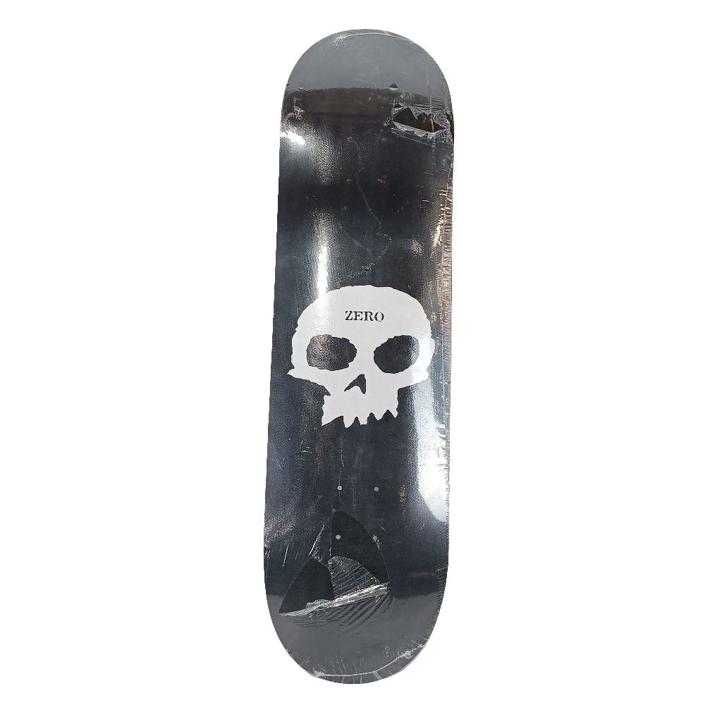 Zero James Brockman Classic Skull Black White Slick Bottom Size 8.25" Vintage NOS Deck