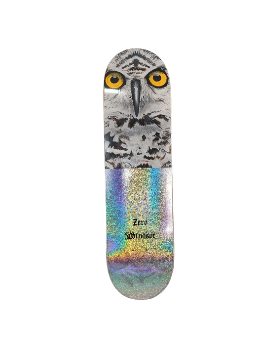 Zero Windsor James Owl Holographic Foil White Black Size 8.475 Vintage NOS Deck