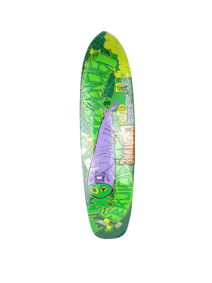 Creature X Bruicidal Tendencies Sam Hitz Bottle Opener Powerply Green Checks Purple Yellow Size 7.9 Vintage NOS Deck