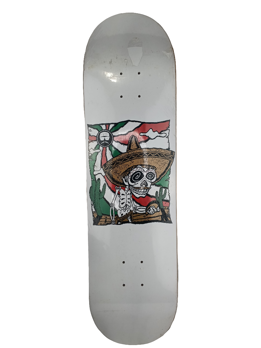 Scum Day of The Dead Skellington Graphic White Multi Color Size 8.4 Skateboard Deck