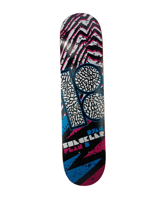 Plan-B Ryan Sheckler Retro Stripes Black Pink Blue Size 7.5" Vintage NOS Deck