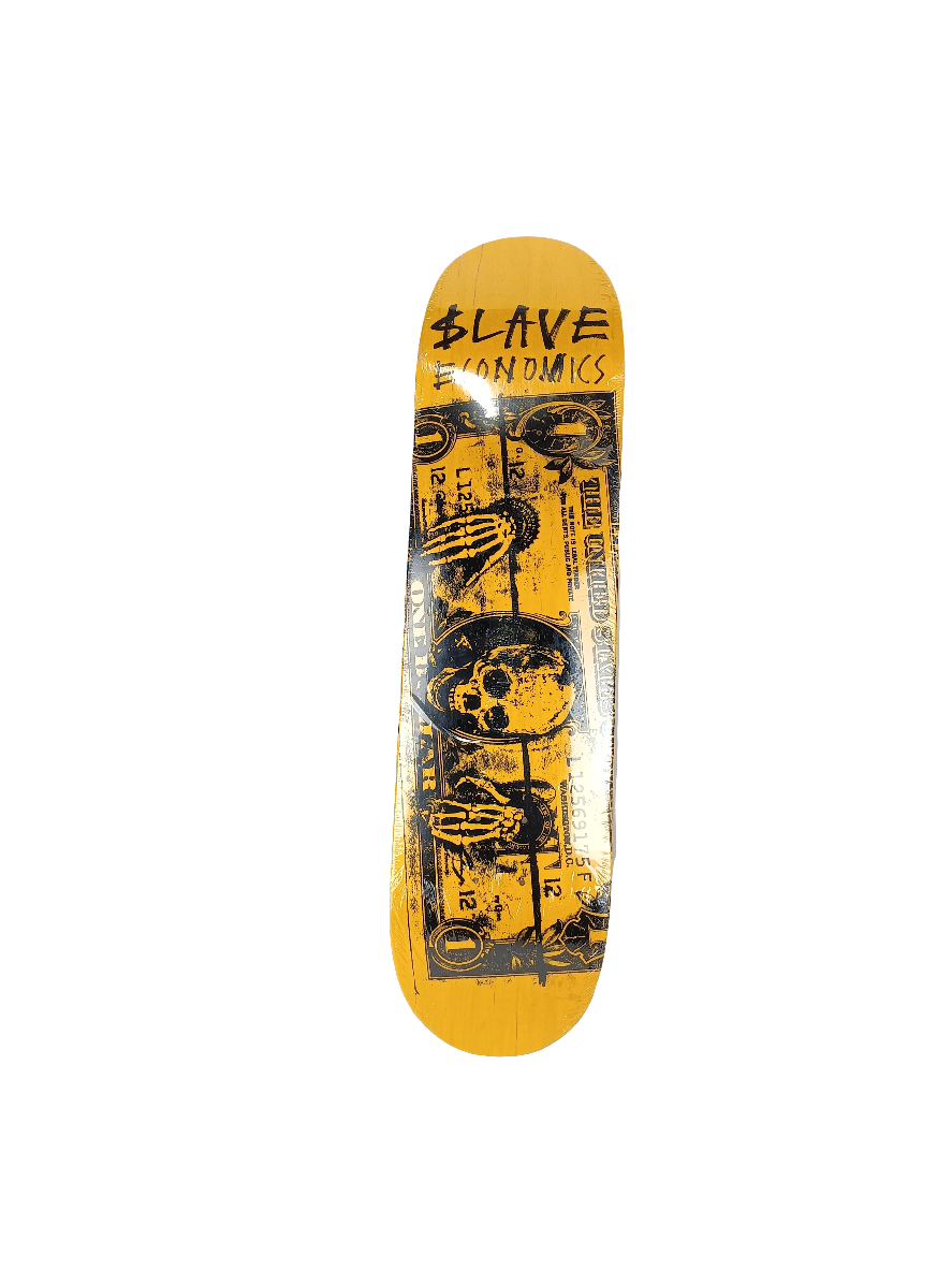 Slave Economics Graphic Blank Yellow Black Size 7.875 Skateboard Deck