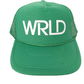 World Industries WRLD Green White Mesh Trucker Snapback NOS Vintage Hat