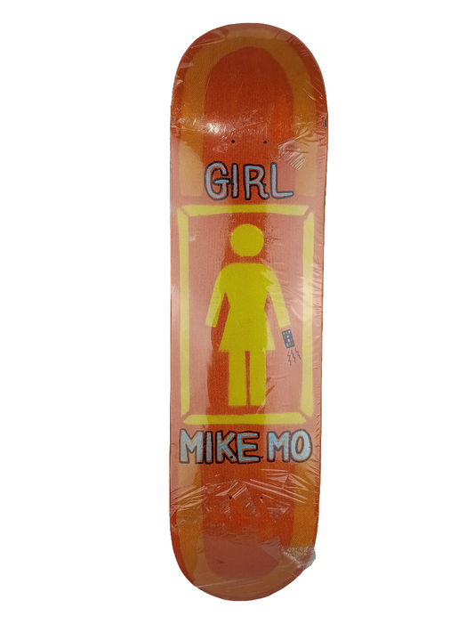 Girl Mike Mo Girl With Cell Phone Graphic Orange Yellow Size 8.18 Deck