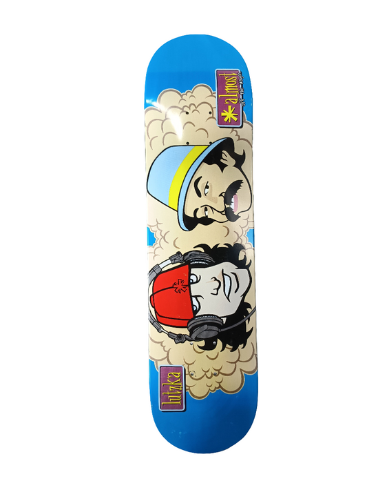 Almost Greg Lutzka Almost Off The Wagon Cheech & Chong Blue Multi Size 7.75" Vintage NOS Deck