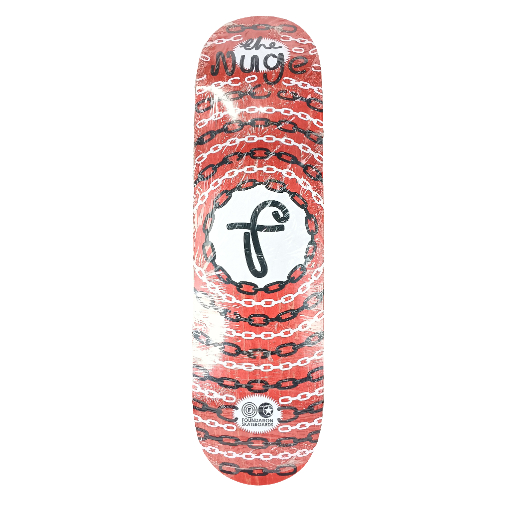 Foundation Chainlinks Black White Red Size 8.5" Vintage NOS Deck