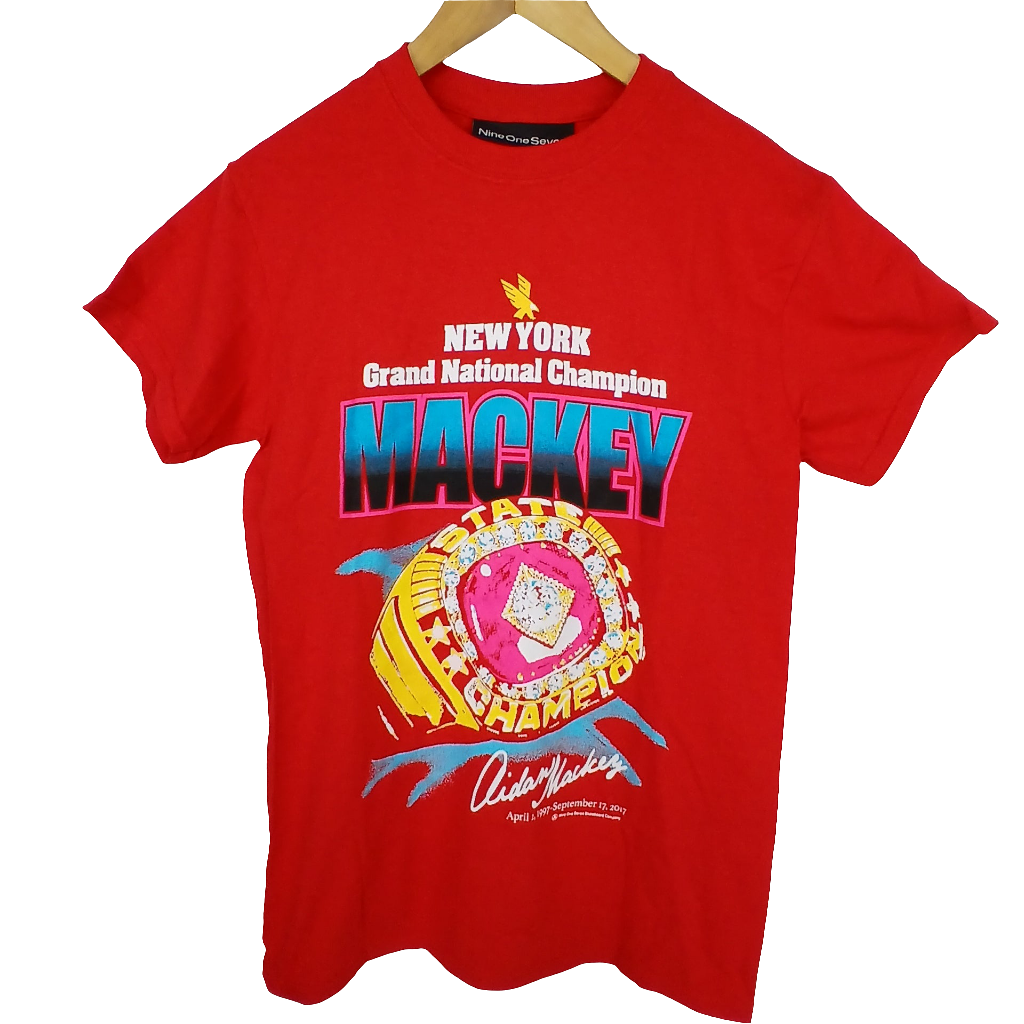 917 Aiden Mackey Grand National Champion Red Mens Size S S/s Vintage Shirt