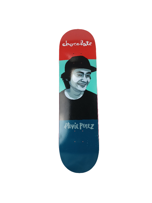 Chocolate Stevie Perez Portrait Series Blue Black Red Size 8.38" Vintage NOS Deck