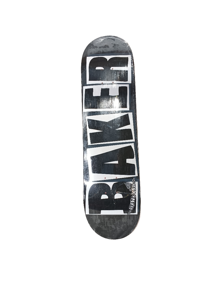 Baker Block Letters Black White Grey Size 8.475" Skateboard Deck