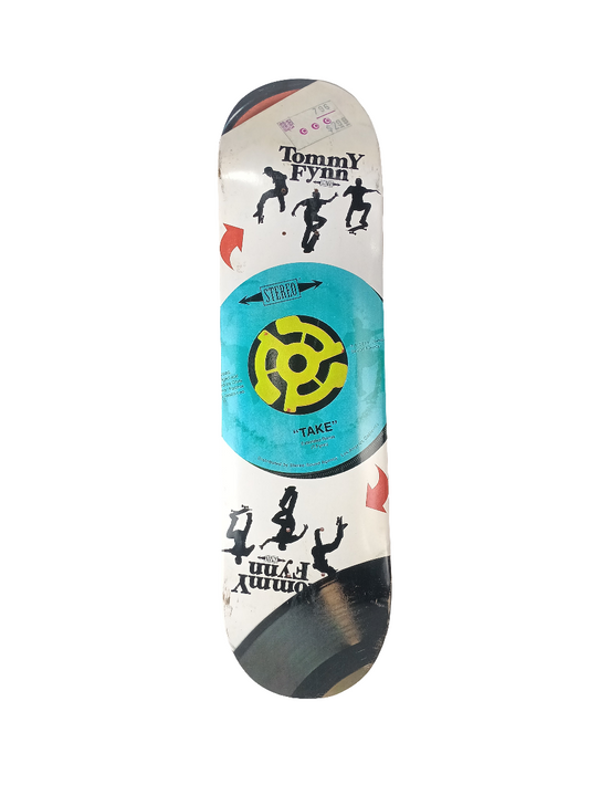 Stereo Tommy Fynn "Take" Silhouette White Black Multicolor Size 8.3 Vintage NOS Deck