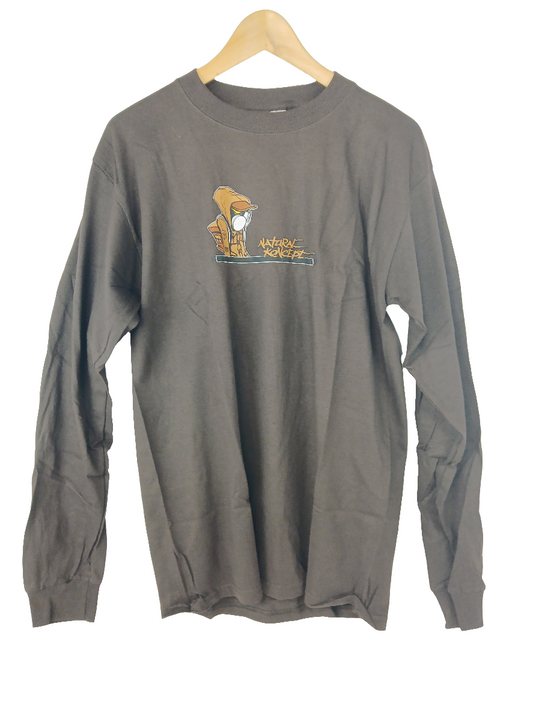 Natural Koncept Graffiti Character Brown Mens Size Medium L/s Shirt