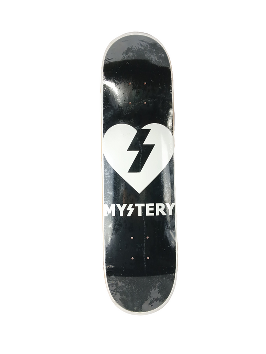 Mystery Team Heart Logo Black White Size 8.0" Vintage NOS Deck