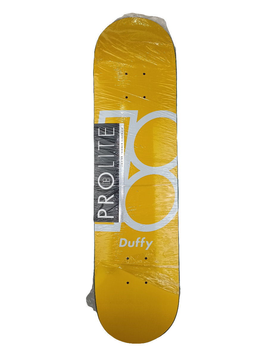 Plan B Pat Duffy B Graphic Pro Model Yellow White Size 7.75 Skateboard Deck