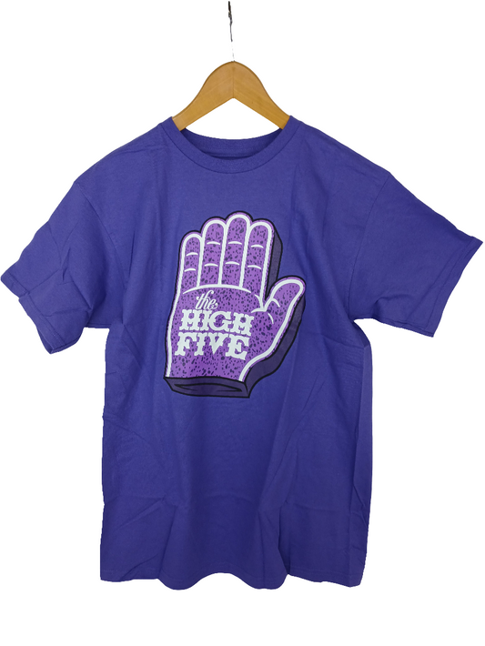 The High Five Foam Hand Logo Purple White Mens Size Medium S/s Shirt