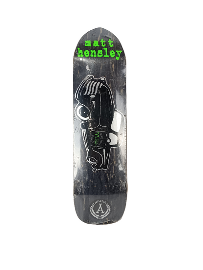Assault Skateboards Matt Hensley Guest Model Pickup Truck Black Woodgrain Silver Green Size 8.5 Vintage NOS Shaped Deck
