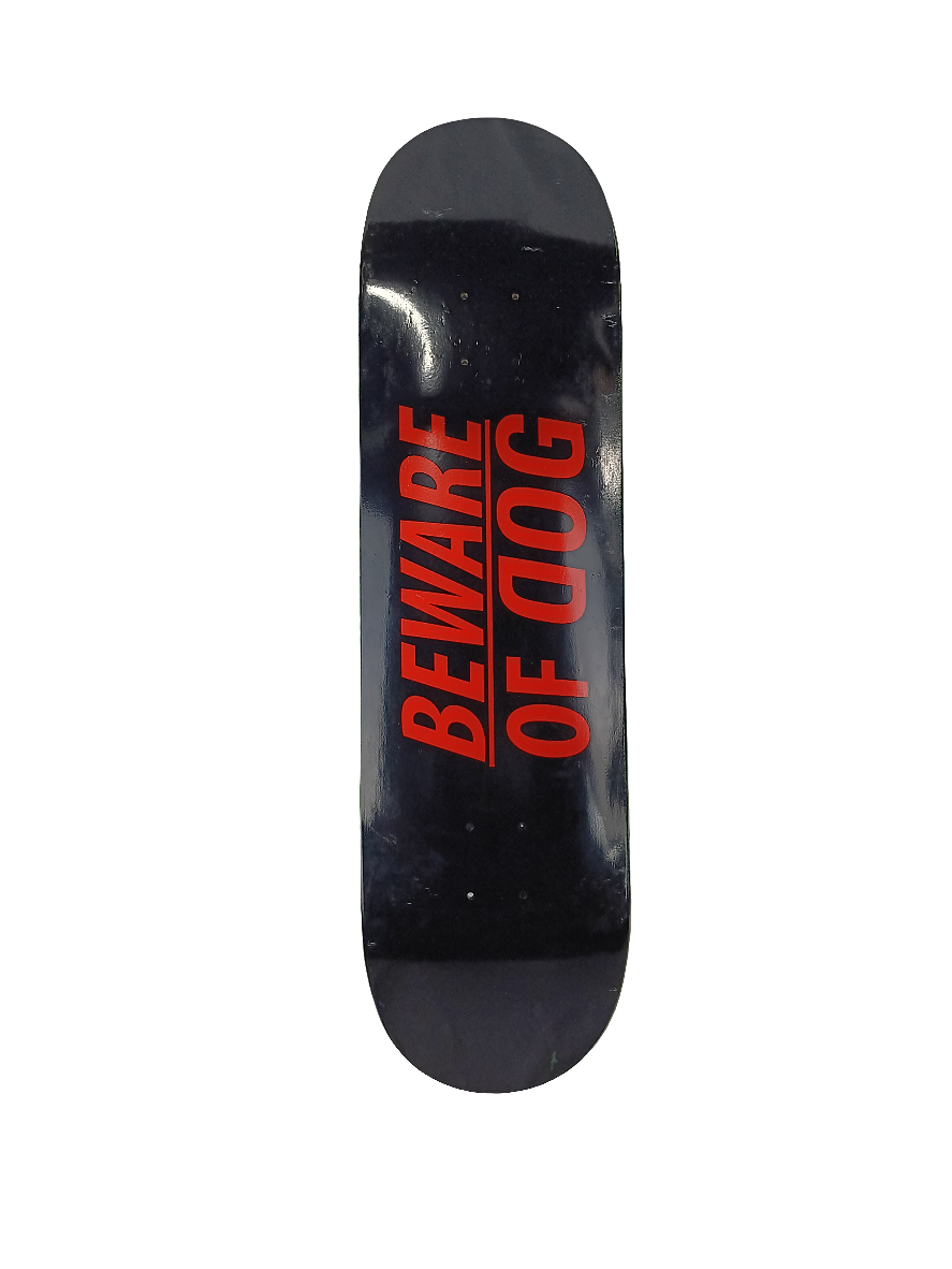 DOG "Beware of DOG" Graphic Black/Red Size 8.6" Skateboard Deck