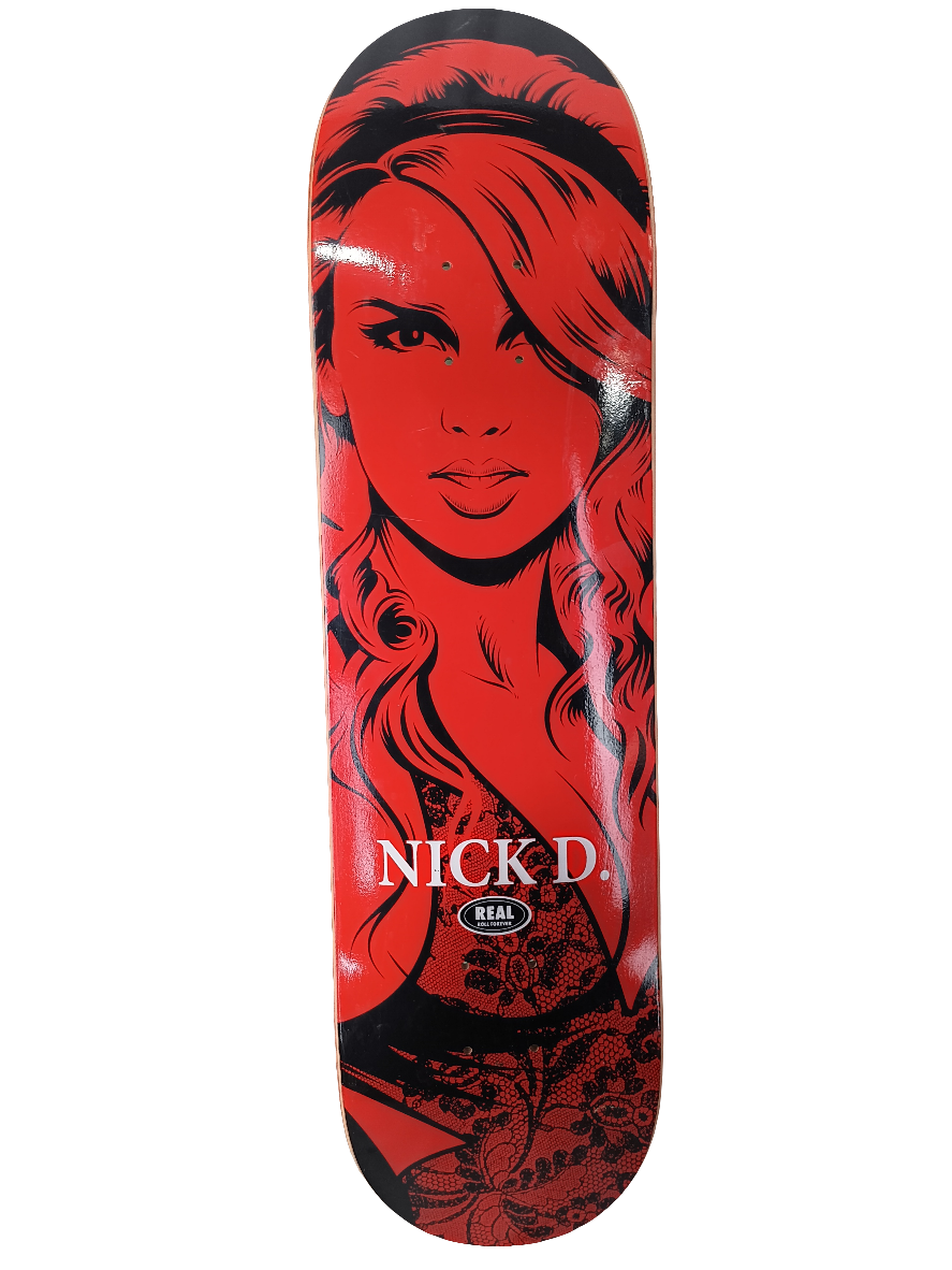 Real Nick Dompierre Taylor Swift Black Red White Size 8.25" Vintage NOS Deck