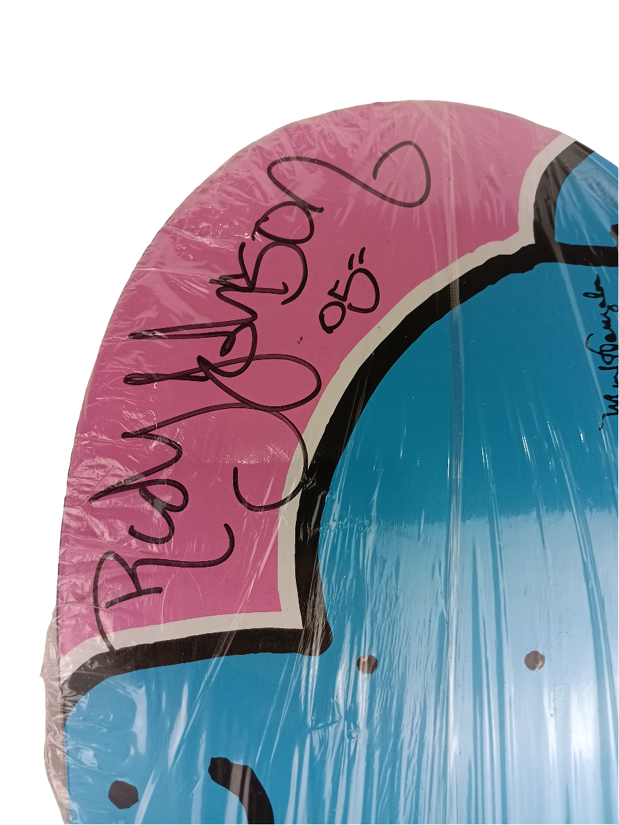 Krooked Rudy Johnson Krkd Guest Model Pink Blue White Shmoos Autographed 7.75 Vintage NOS Deck