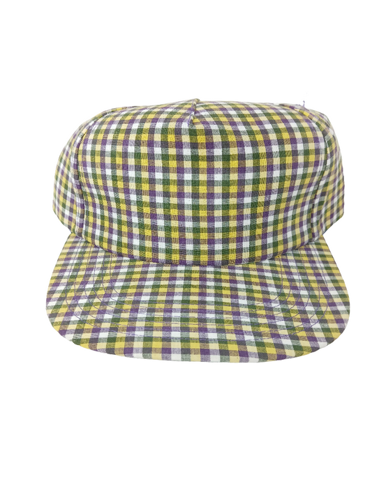The Hundreds Plaid Multicolor Purple Black Bomb Logo Vintage NOS Snap Back Hat