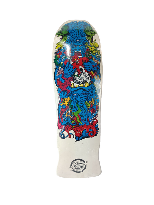 Santa Cruz Rob Roskopp 30 Years Target 5 White Multi Size 9.9" Vintage NOS Reissue Deck