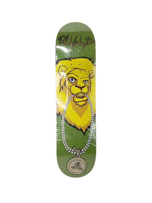 Affiliate Pat Washington Lion Chain Green Yellow Gold Size 7.75" Vintage NOS Deck