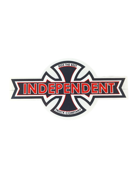 Independent Truck Company Ride The Best Cross Clear Black Red 7" x 3.5" Sticker