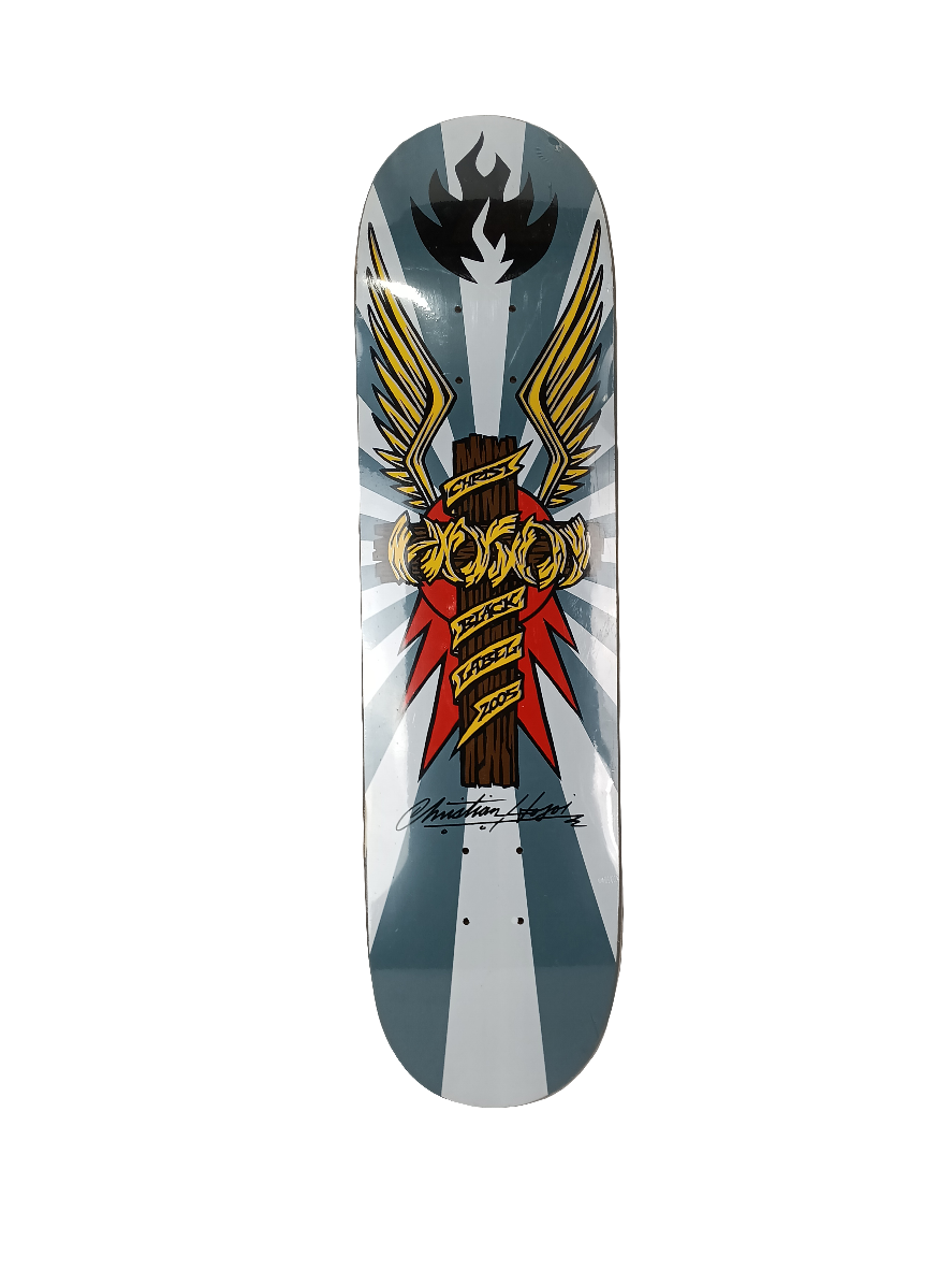 Black Label Emergency Christian Hosoi Rising Sun Heart Wings Size 8 Vintage NOS Deck